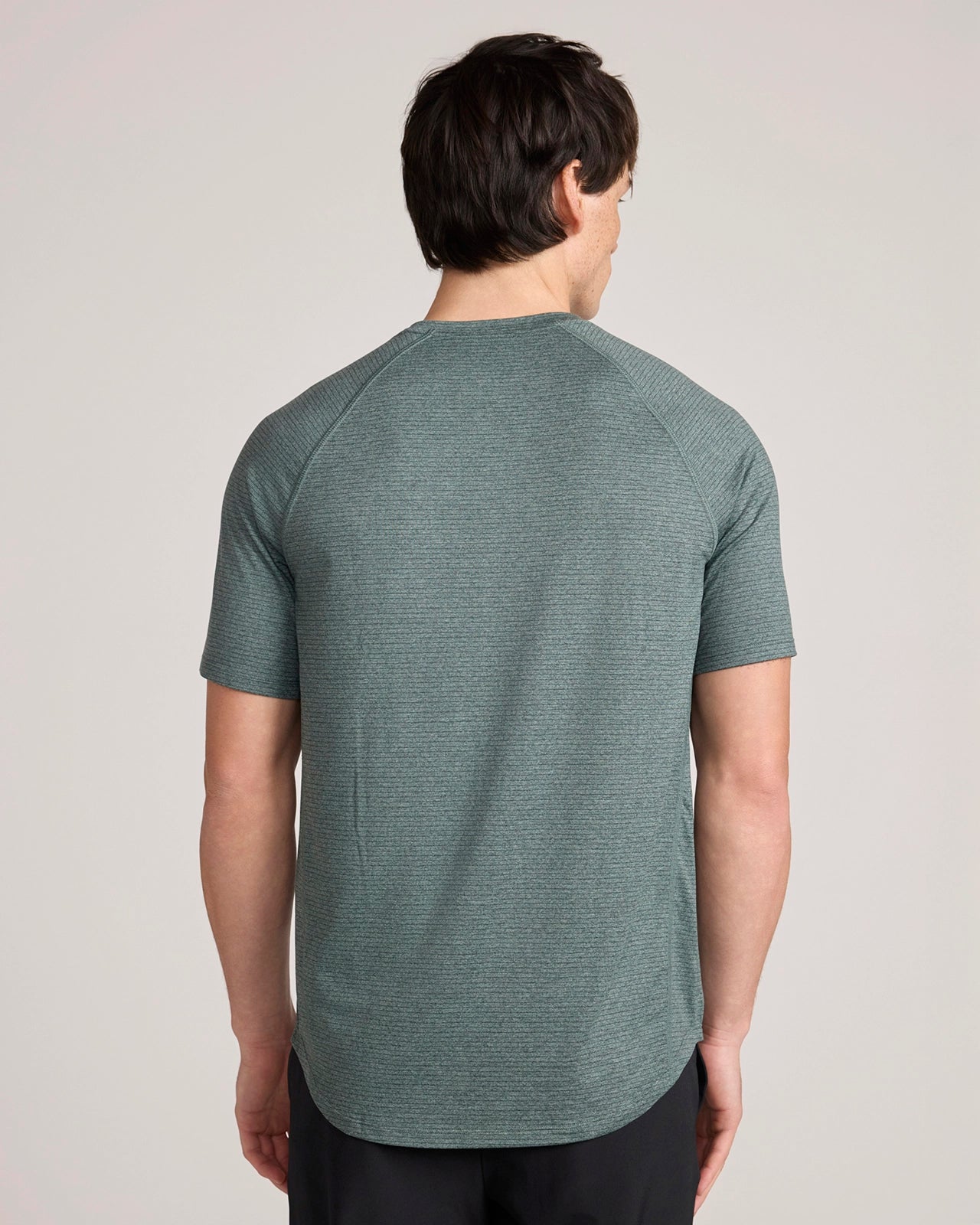 The Active Soft Stripe Sport Tee - Heather Deep Green