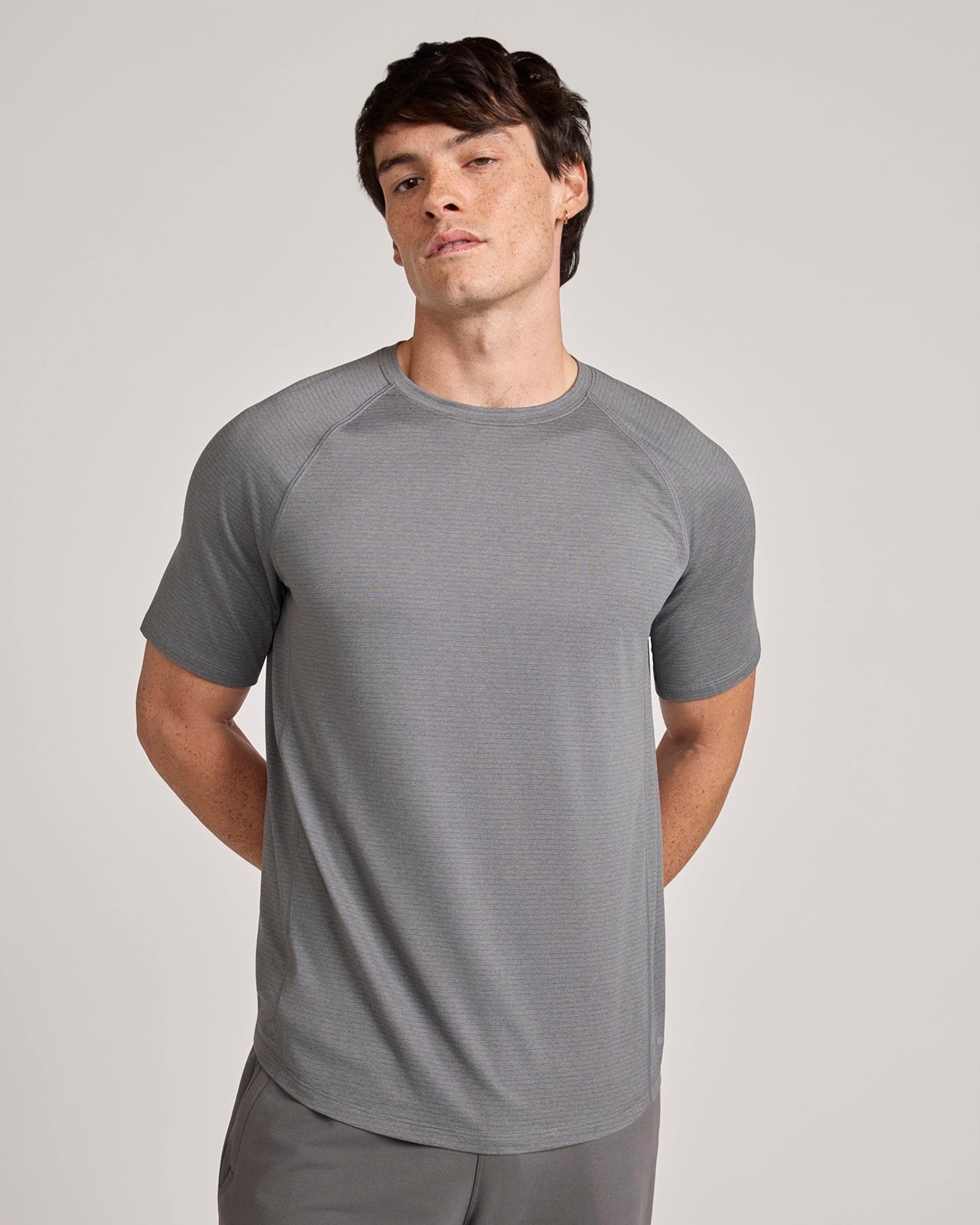 The Active Soft Stripe Sport Tee - Mid Grey