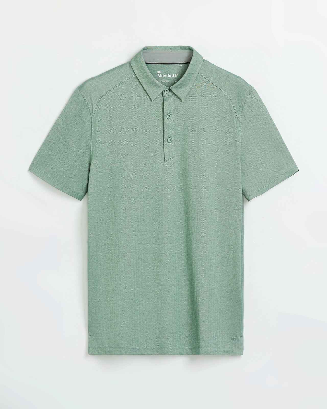The Active Organic Cotton Herringbone Jacquard Polo - Green