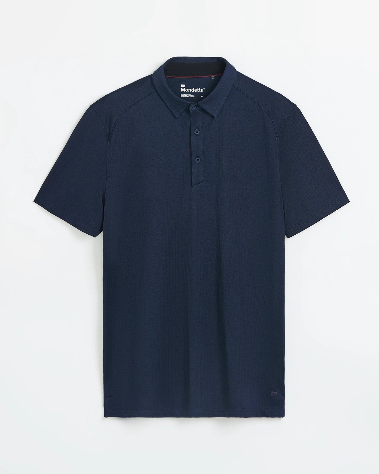 The Active Organic Cotton Herringbone Jacquard Polo - Navy