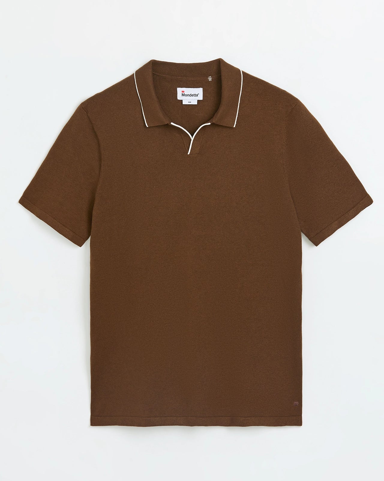 The Soft Luxe Johnny Collar Sweater Polo - Brown