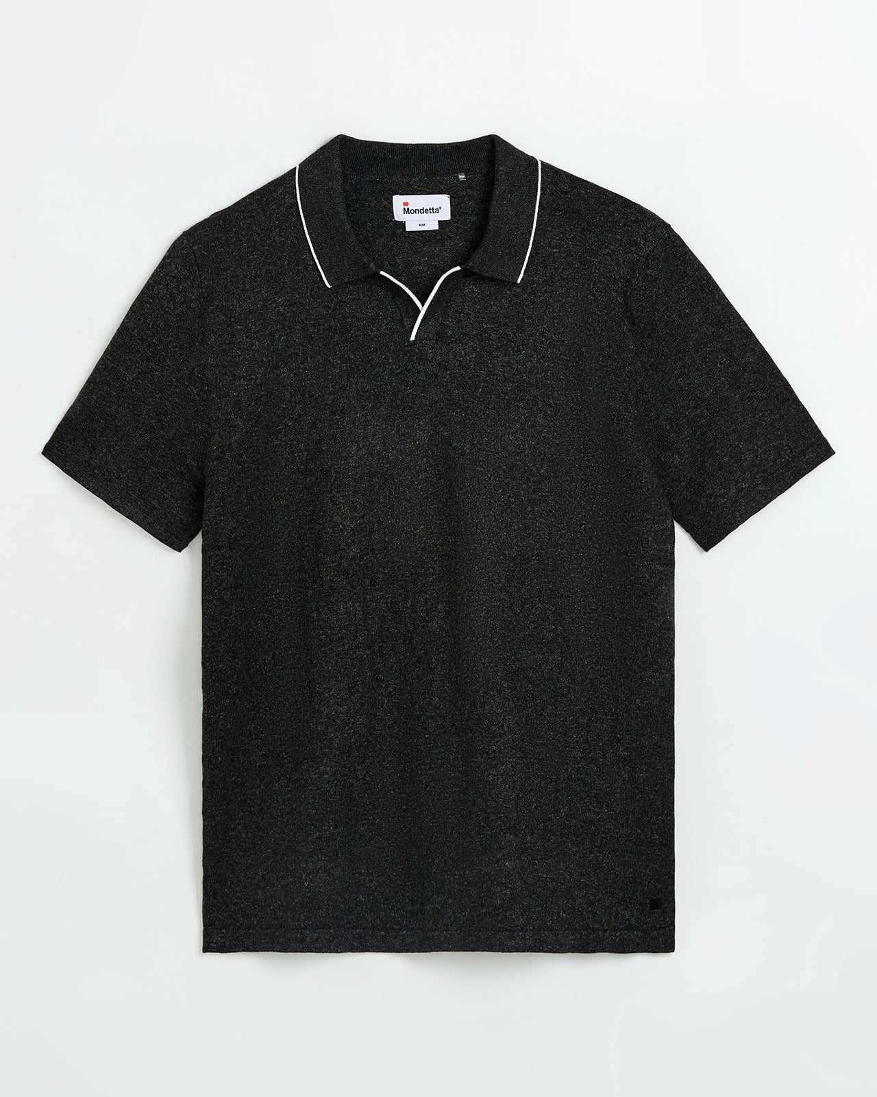 The Soft Luxe Johnny Collar Sweater Polo - Charcoal