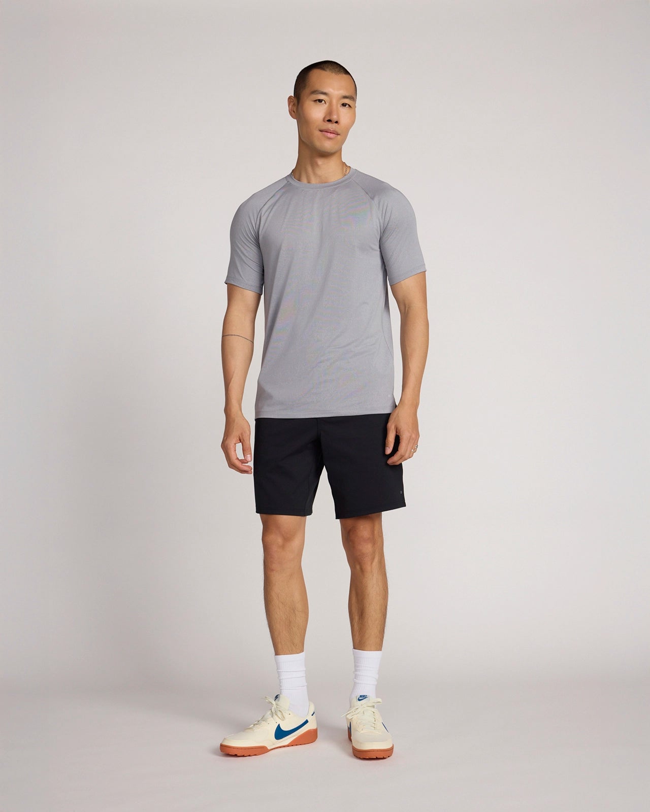 The Active Jacquard Raglan Performance Tee - Alloy Grey