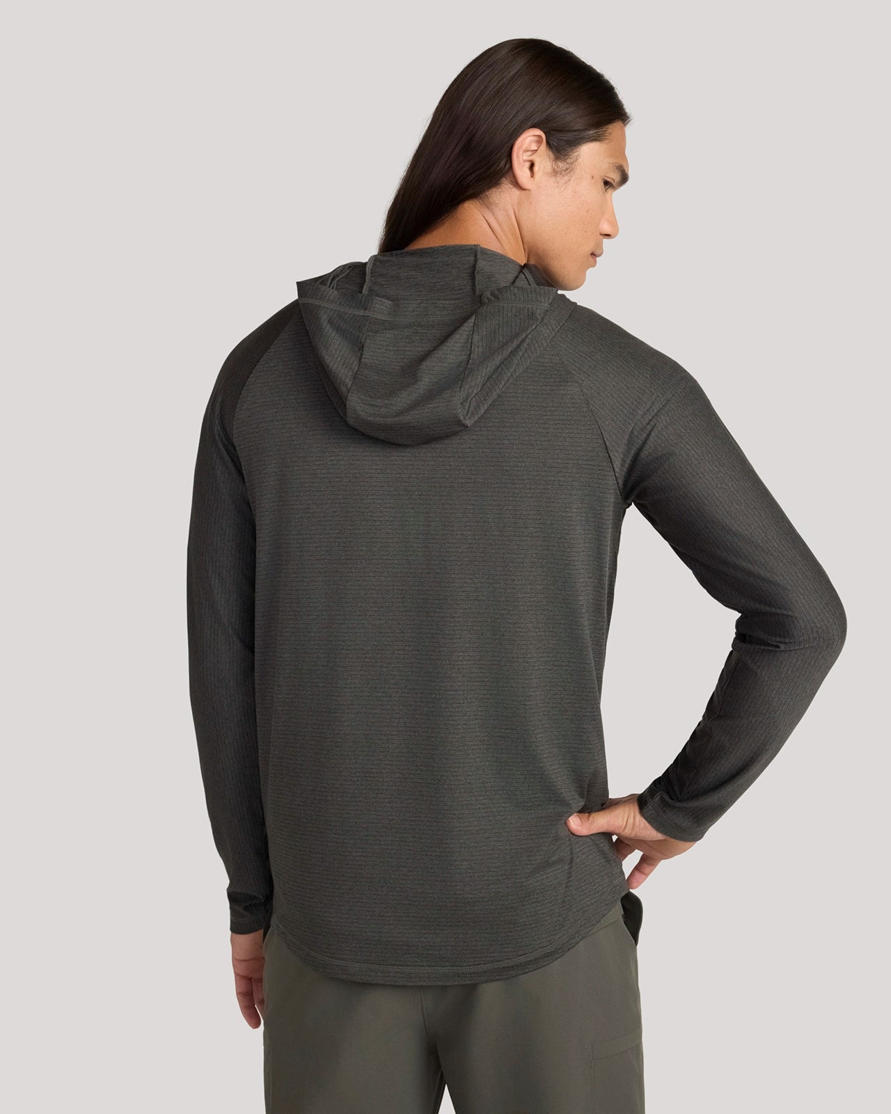 The Active Stripe Hooded Jersey Top - Kambaba Green