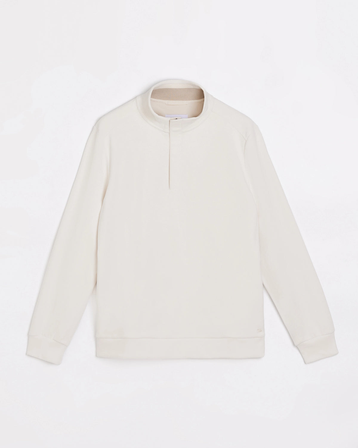 The Soft Luxe Fleece Quarter-Zip Top - Beige White