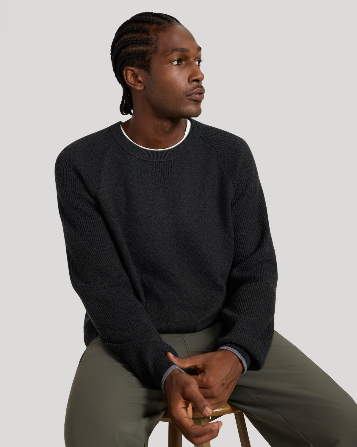 The Soft Luxe Tech Crewneck Sweater - Black