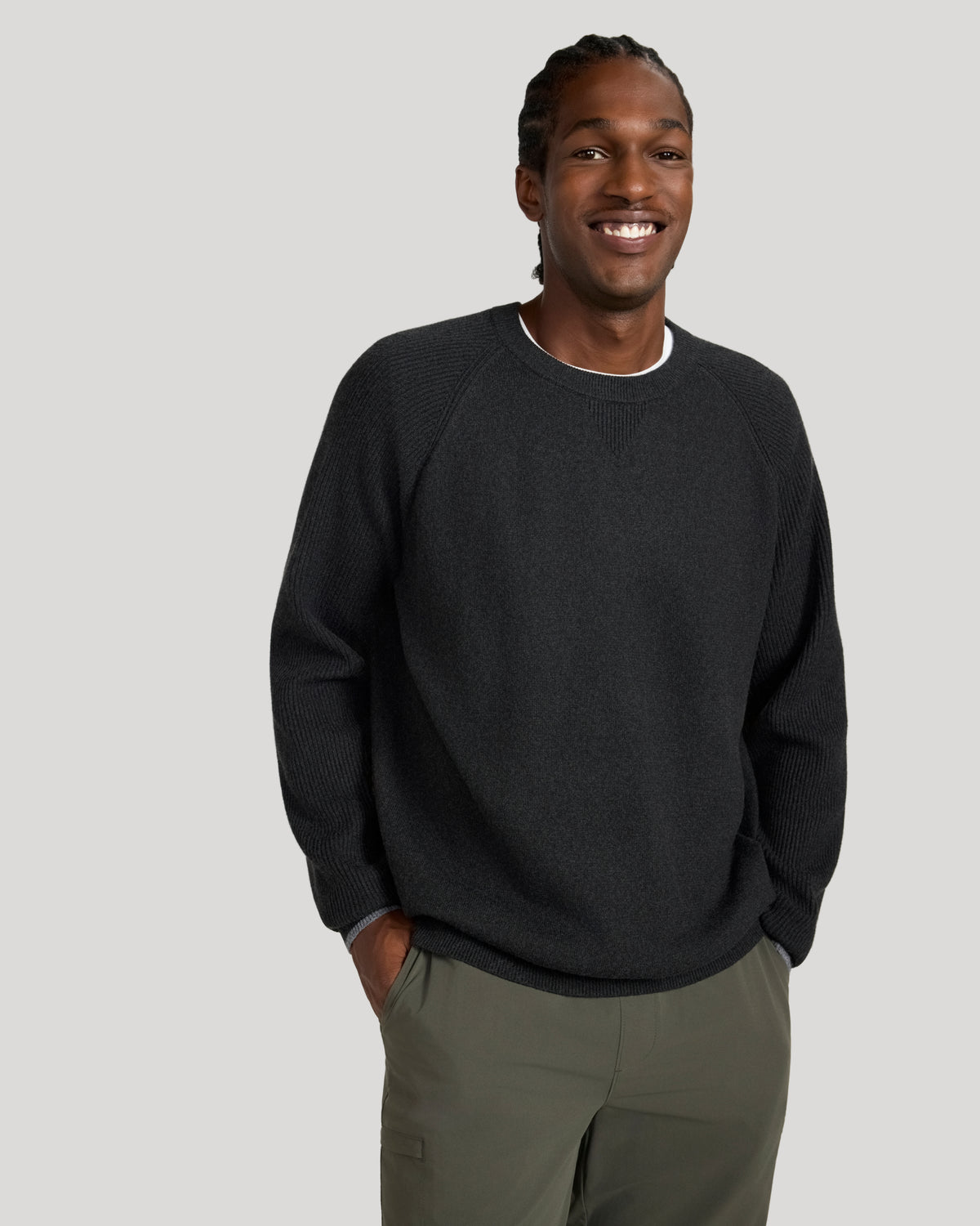 The Soft Luxe Tech Crewneck Sweater - Black