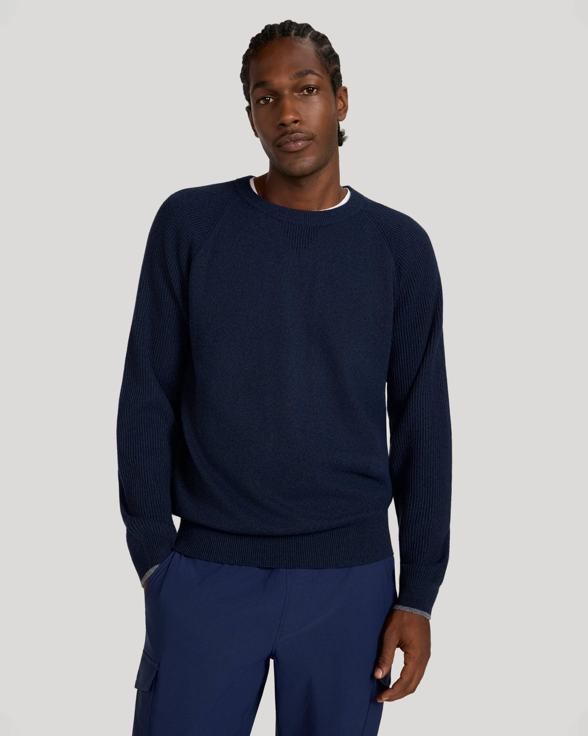 The Soft Luxe Tech Crewneck Sweater - Navy