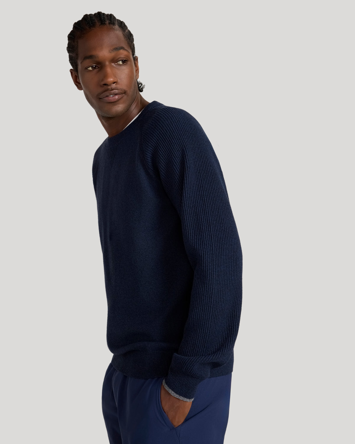 The Soft Luxe Tech Crewneck Sweater - Navy