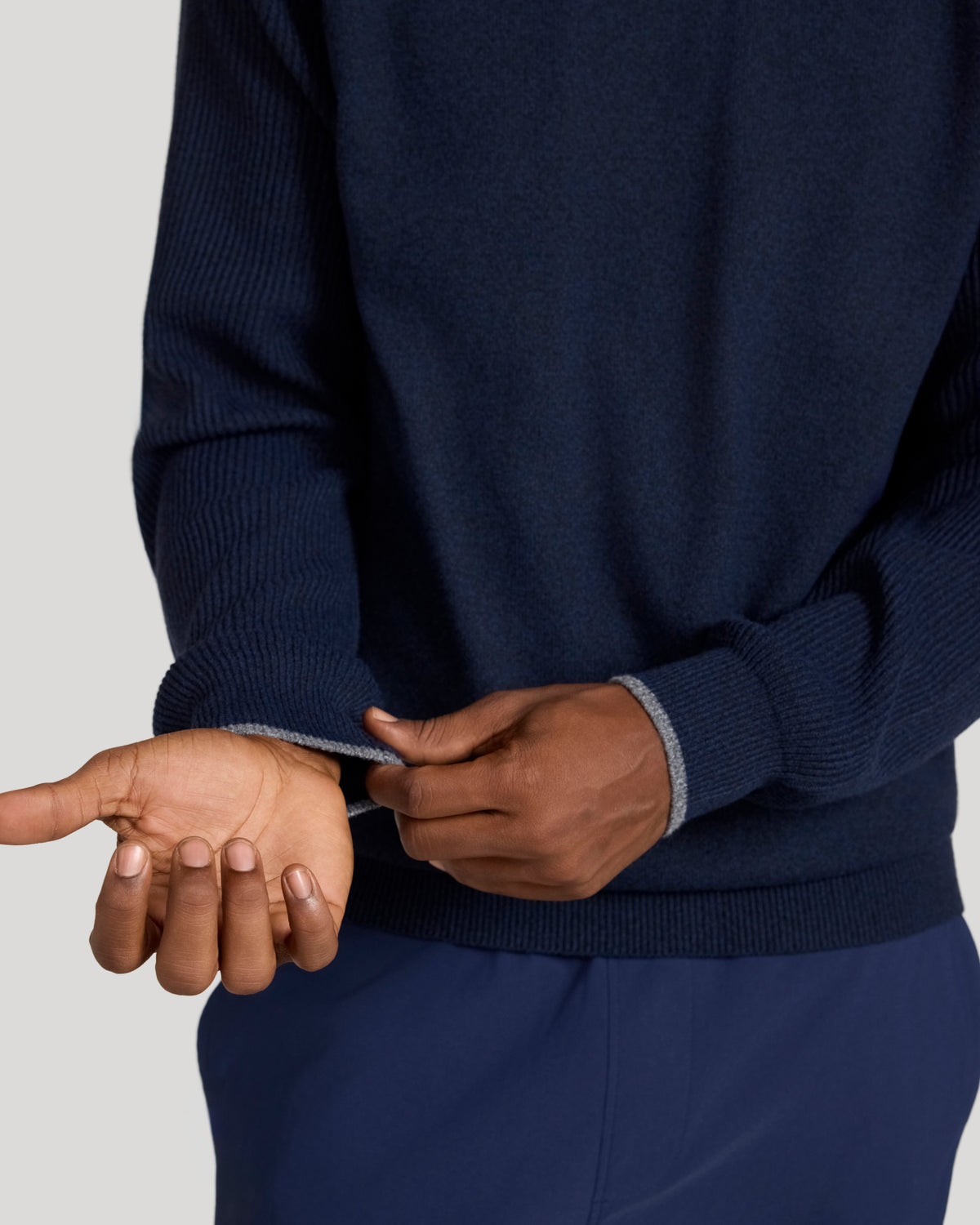 The Soft Luxe Tech Crewneck Sweater - Navy