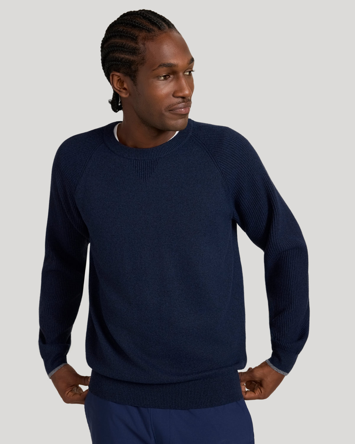 The Soft Luxe Tech Crewneck Sweater - Navy