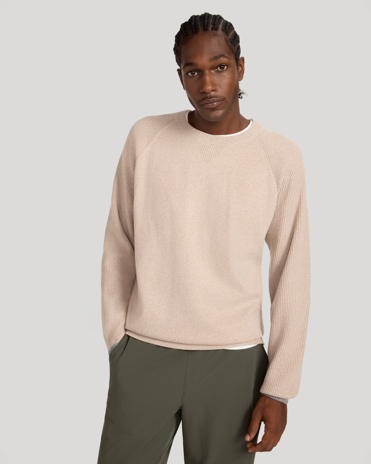 The Soft Luxe Tech Crewneck Sweater - Beige