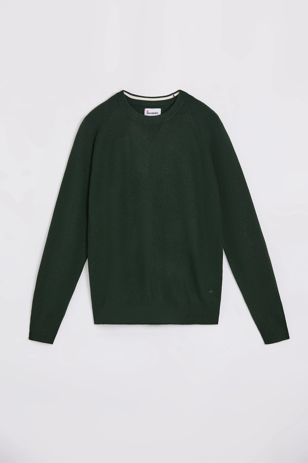 The Soft Luxe Tech Contrast Cuffs Crewneck Sweater - Deep Green