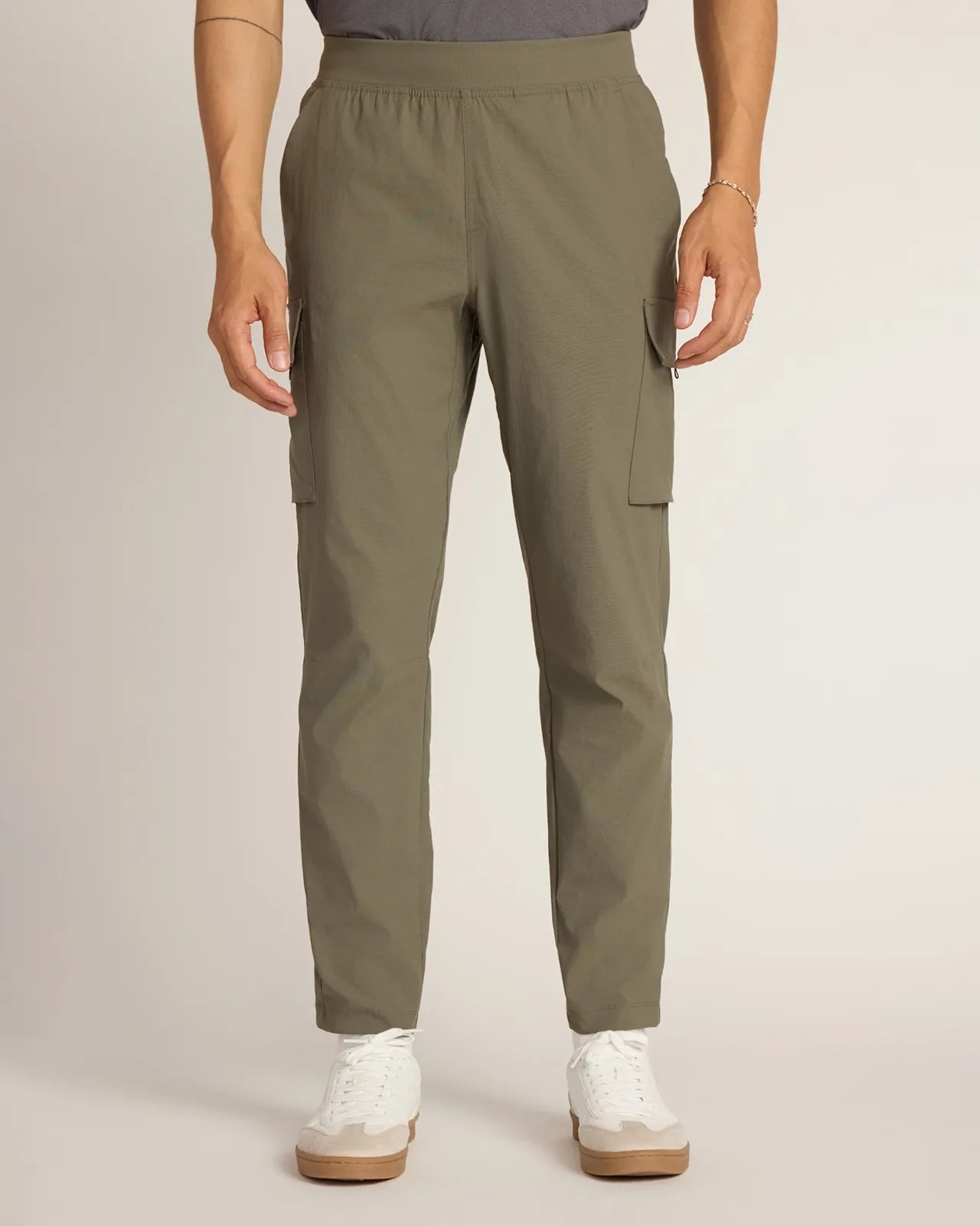 The Soft Stretch GRS Certified Recycled Nylon Cargo Pants - Tea Leaf
