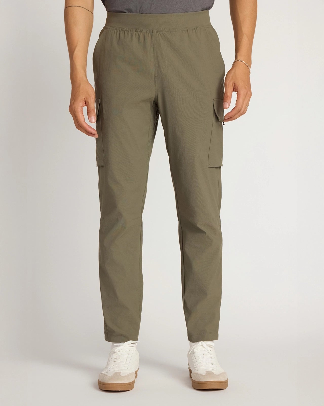 The Soft Stretch GRS Certified Recycled Nylon Cargo Pants - Tea Leaf