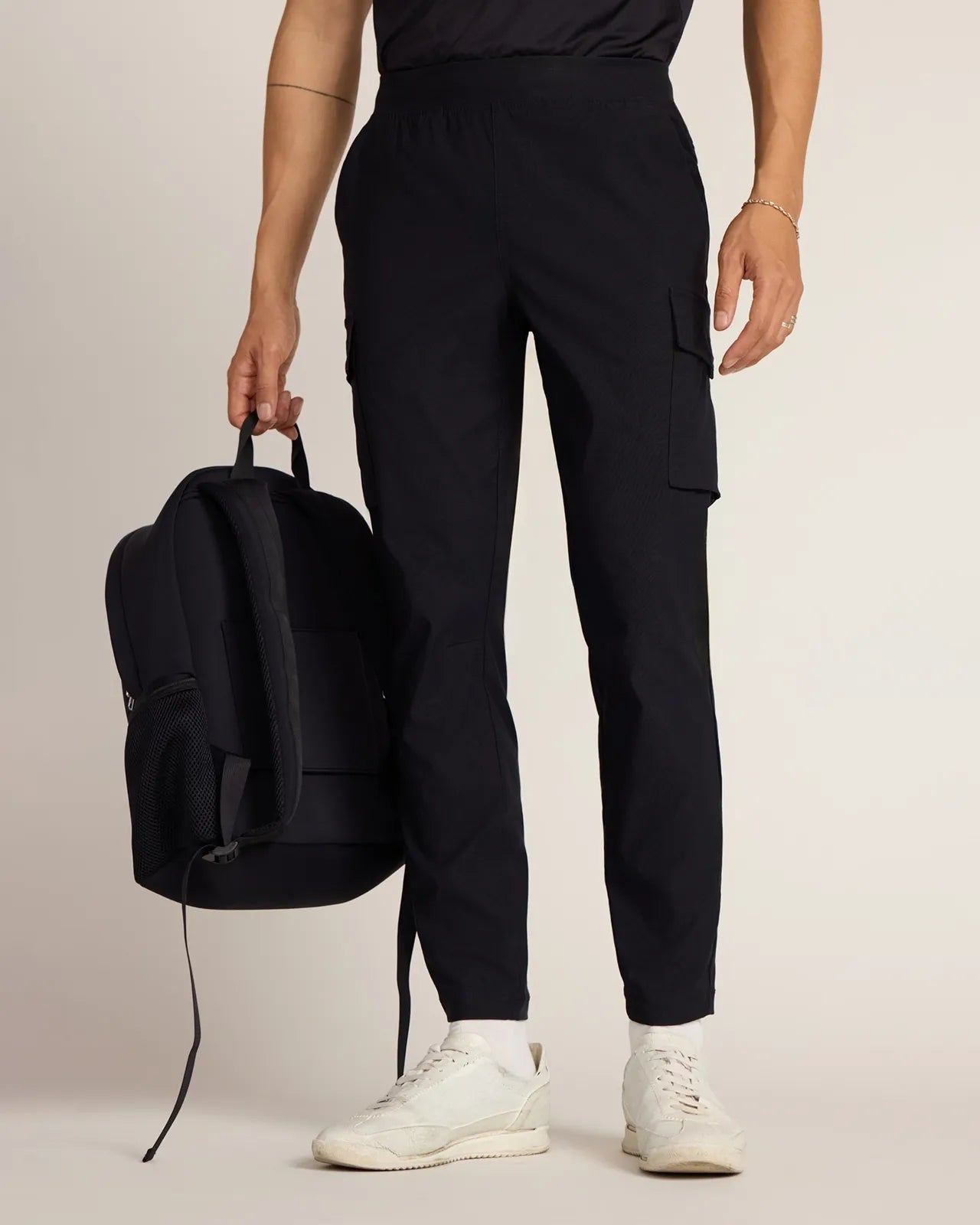 The Stretch GRS Certified Recycled Nylon Cargo Pant - Black