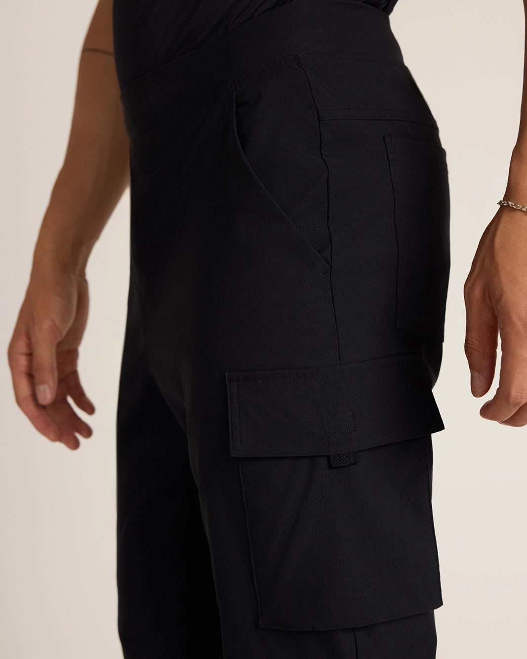 The Stretch GRS Certified Recycled Nylon Cargo Pant - Black