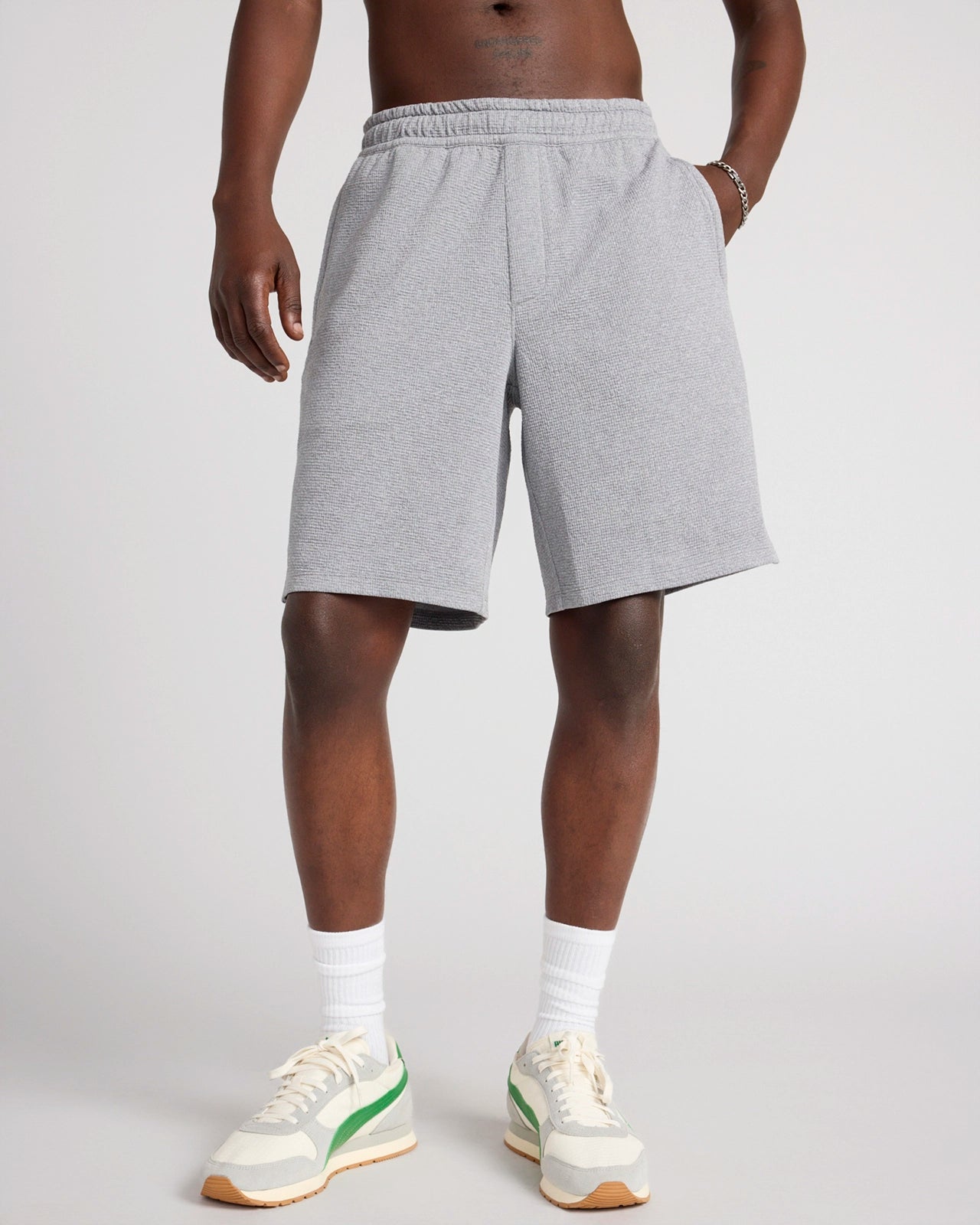 The Active GRS Certified Poly Textured Shorts - Grey Melange