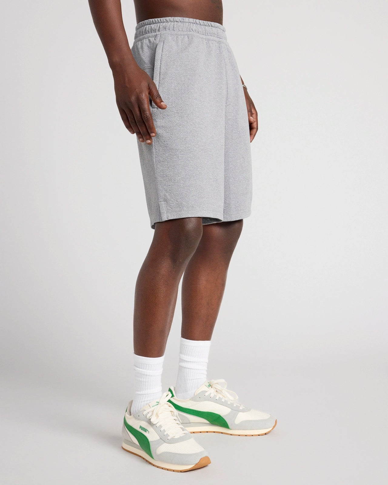 The Active GRS Certified Poly Textured Shorts - Grey Melange