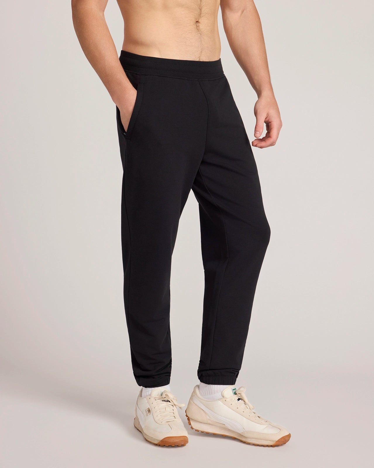 The Soft Terry Organic Cotton Jogger  - Black