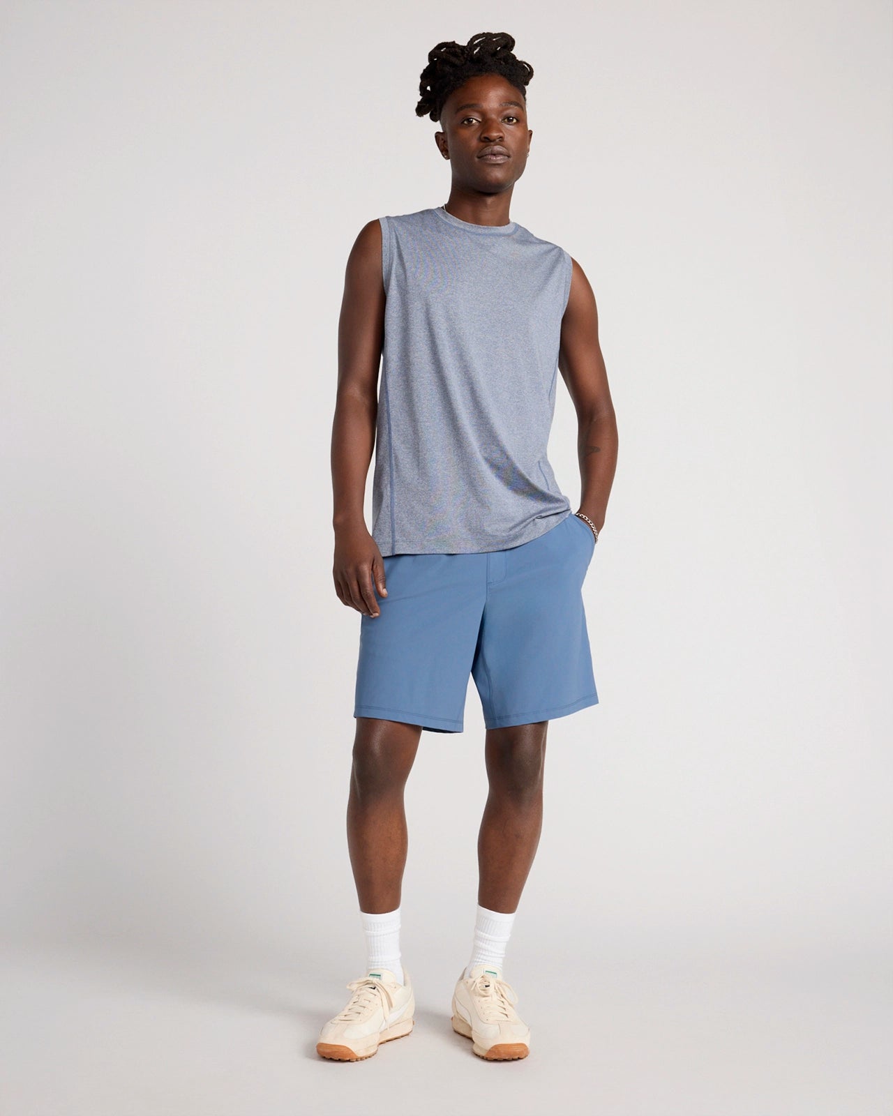 The Active GRS Certified Recycled Nylon Tricot Strato Short - Bering Sea Blue