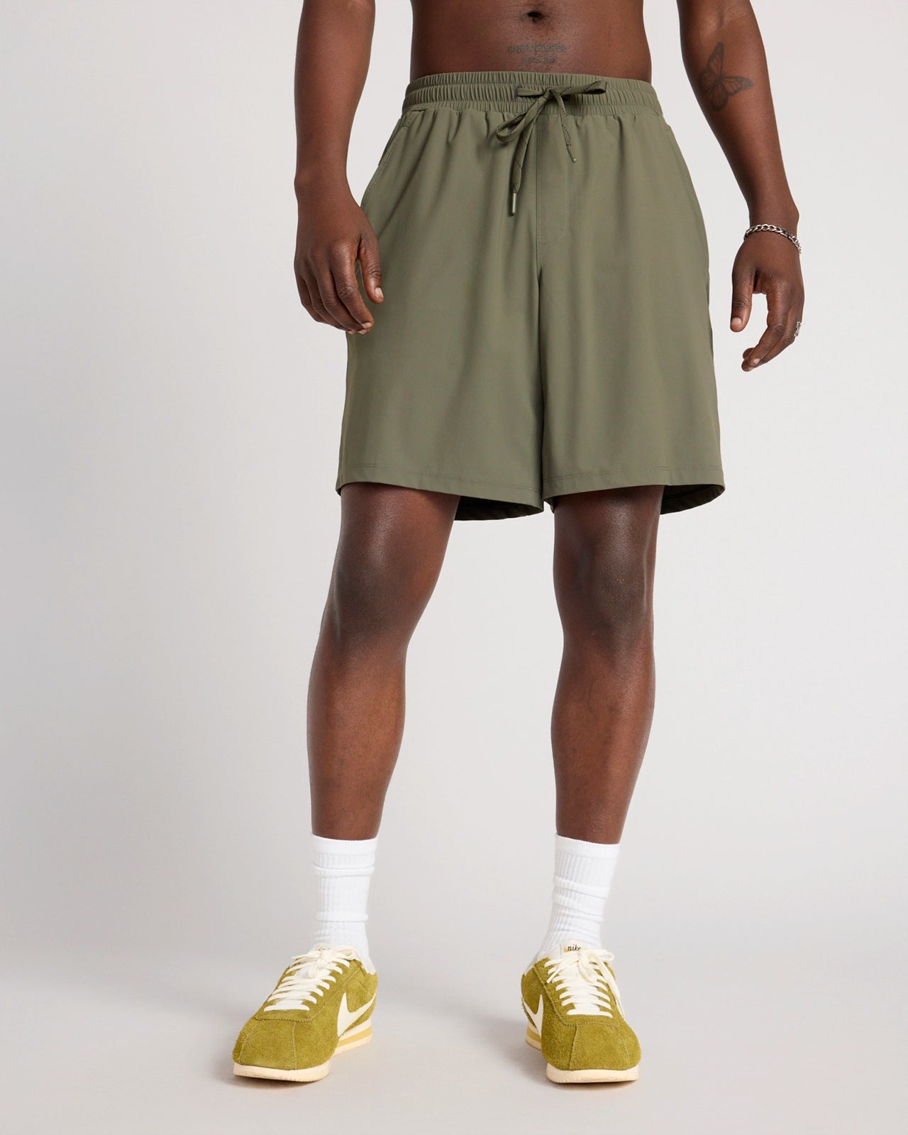 The Active GRS Certified Recycled Nylon Tricot Strato Short - Kambaba Green