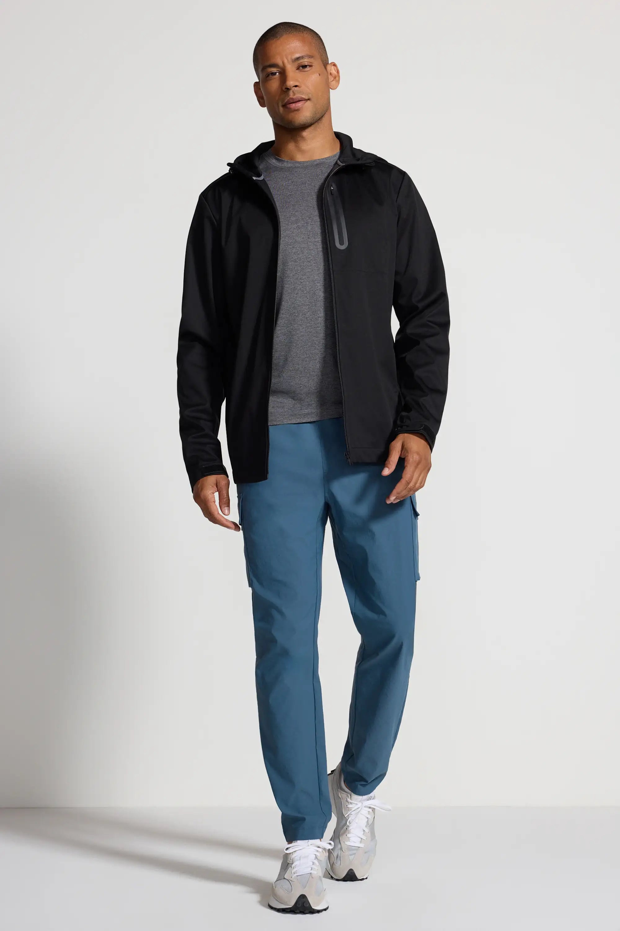 Men's Bonded Hooded Jacket - Black