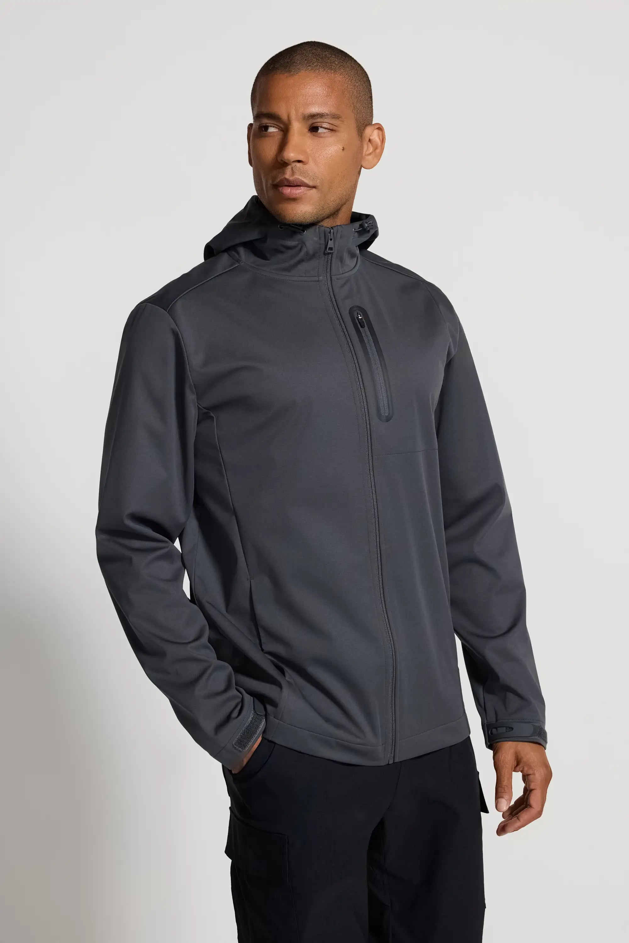 Men's Bonded Hooded Jacket - Dark Grey