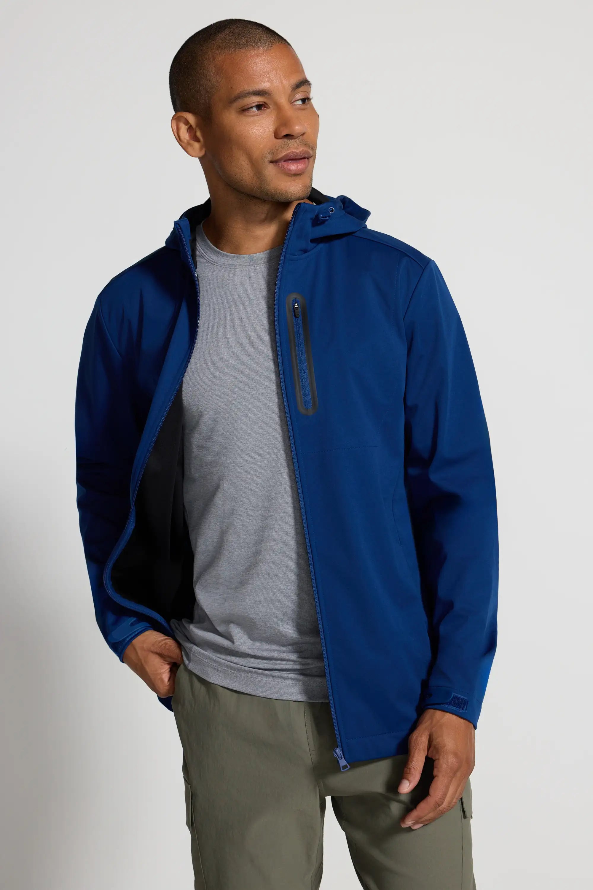 Men's Bonded Hooded Jacket - Estate Blue