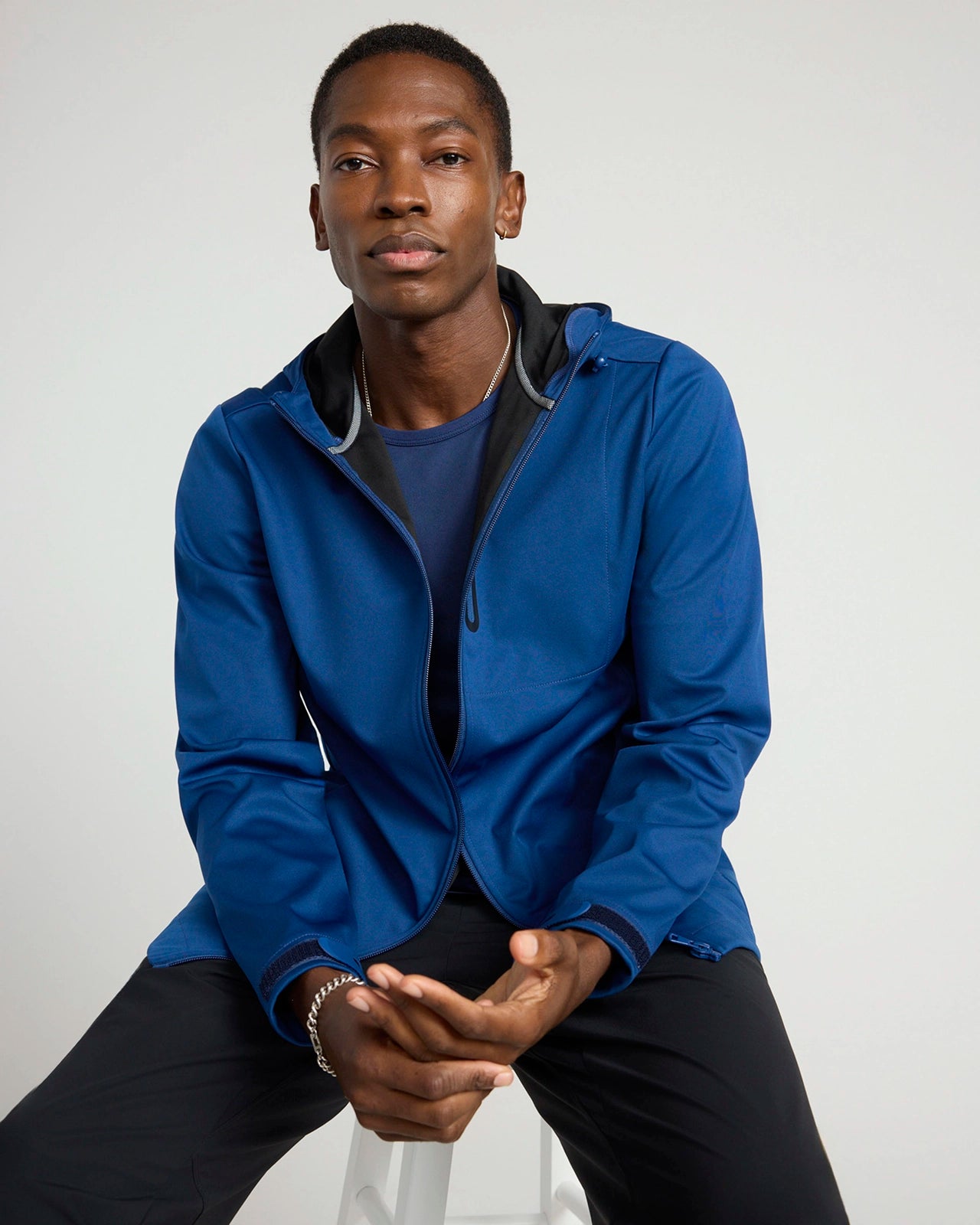 The Men's Wind + Water-Resistant GRS Certified Recycled Poly Jacket - Estate Blue