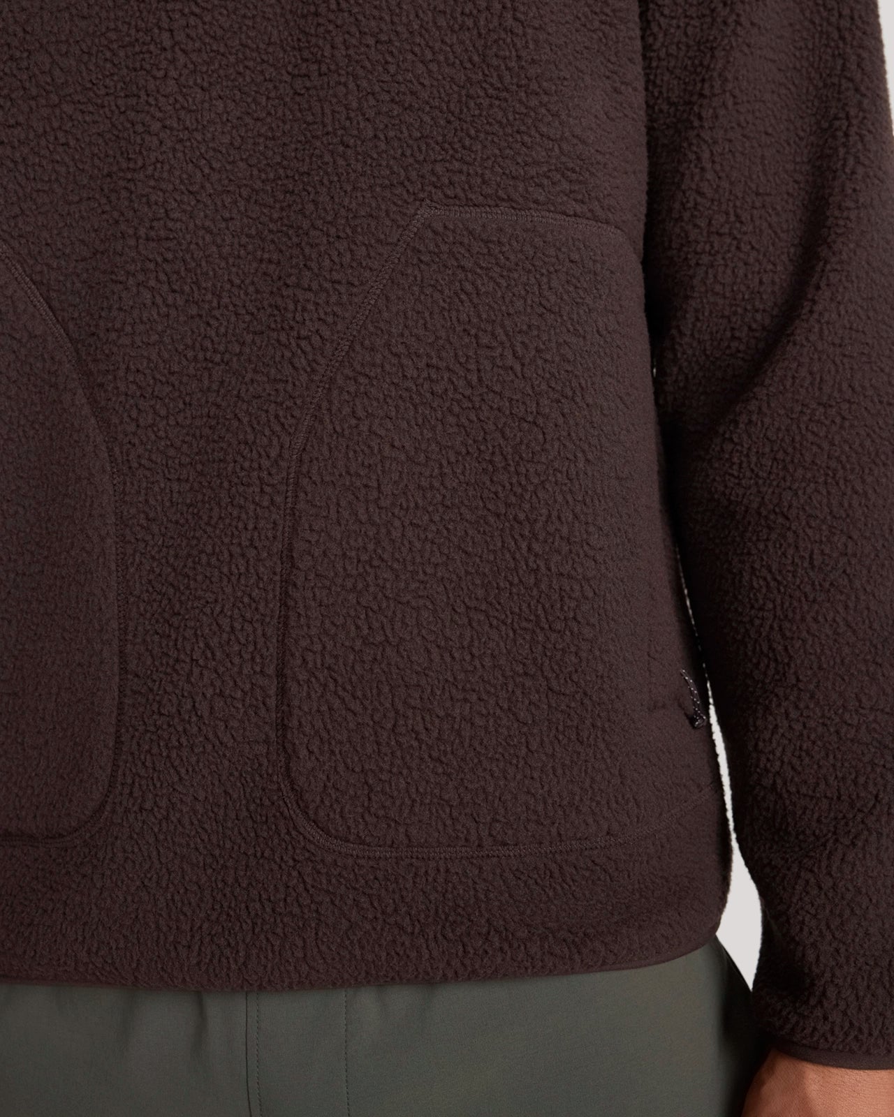 The Soft Luxe Berber Quarter-Snap Pullover - Chocolate Torte