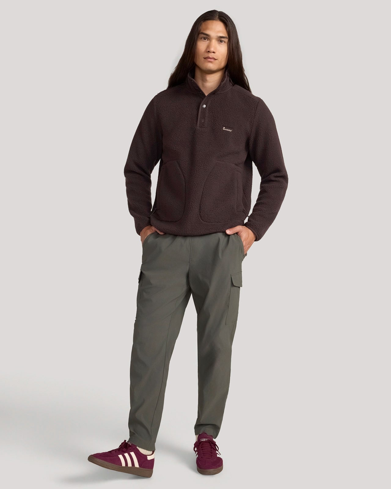 The Soft Luxe Berber Quarter-Snap Pullover - Chocolate Torte