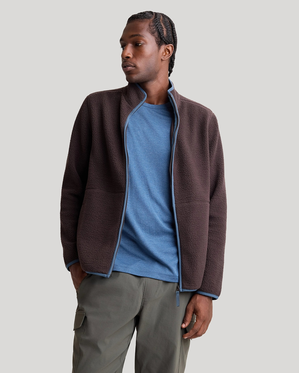 The Soft Luxe Berber Full Zip Jacket - Chocolate Torte