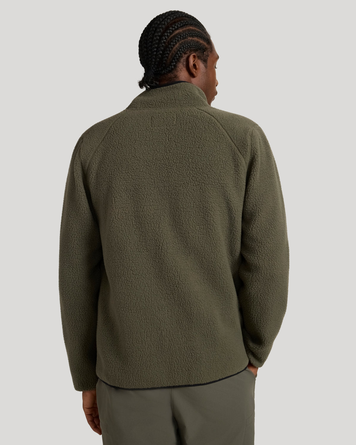 The Soft Luxe Berber Full Zip Jacket - Kambaba Green