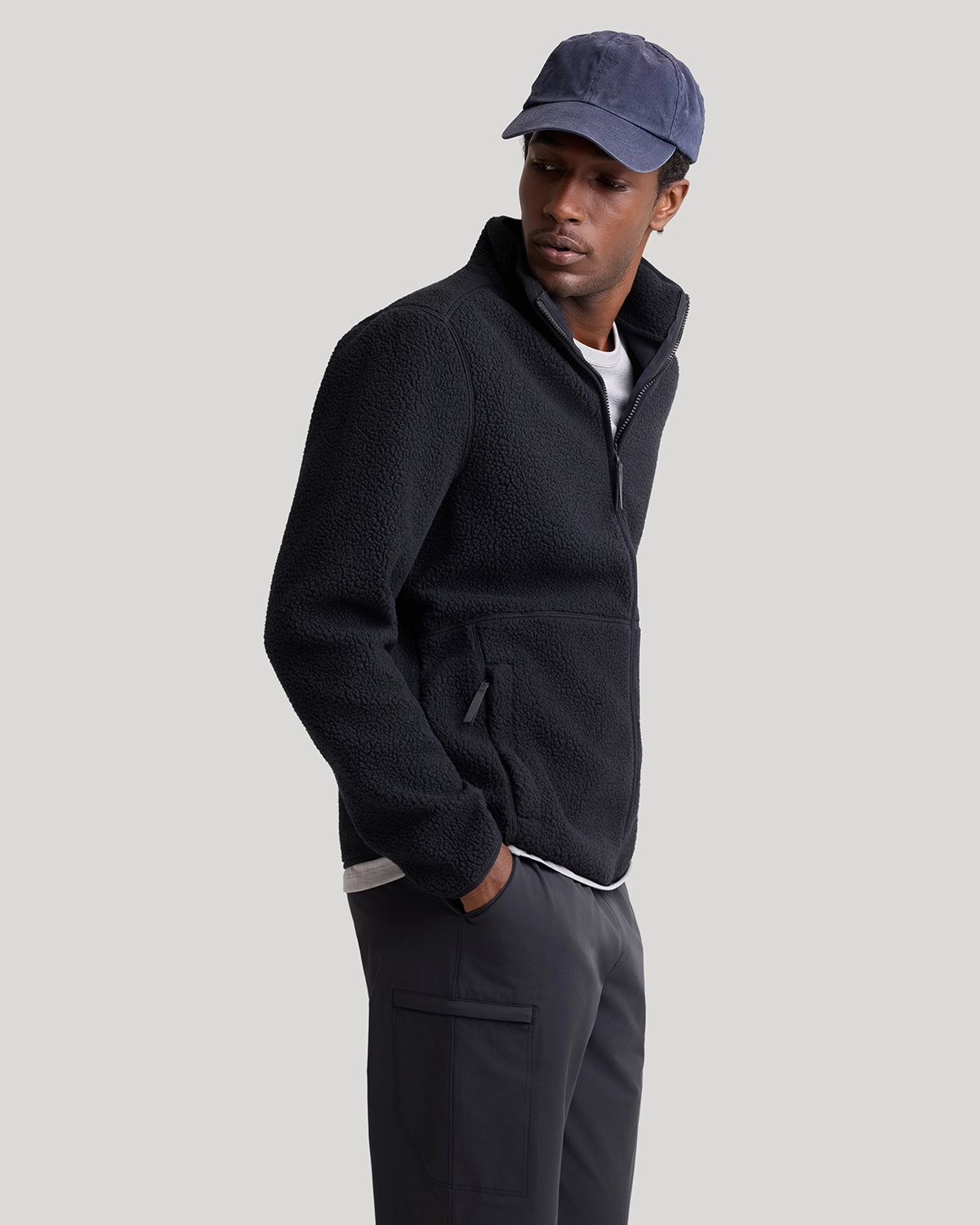 The Soft Luxe Berber Full Zip Jacket - Black