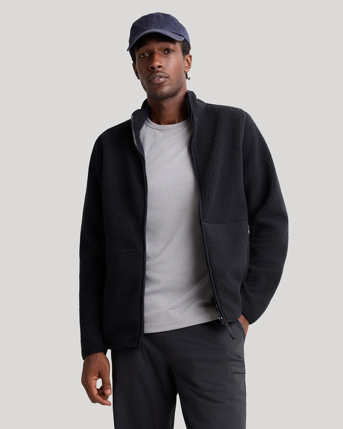 The Soft Luxe Berber Full Zip Jacket - Black