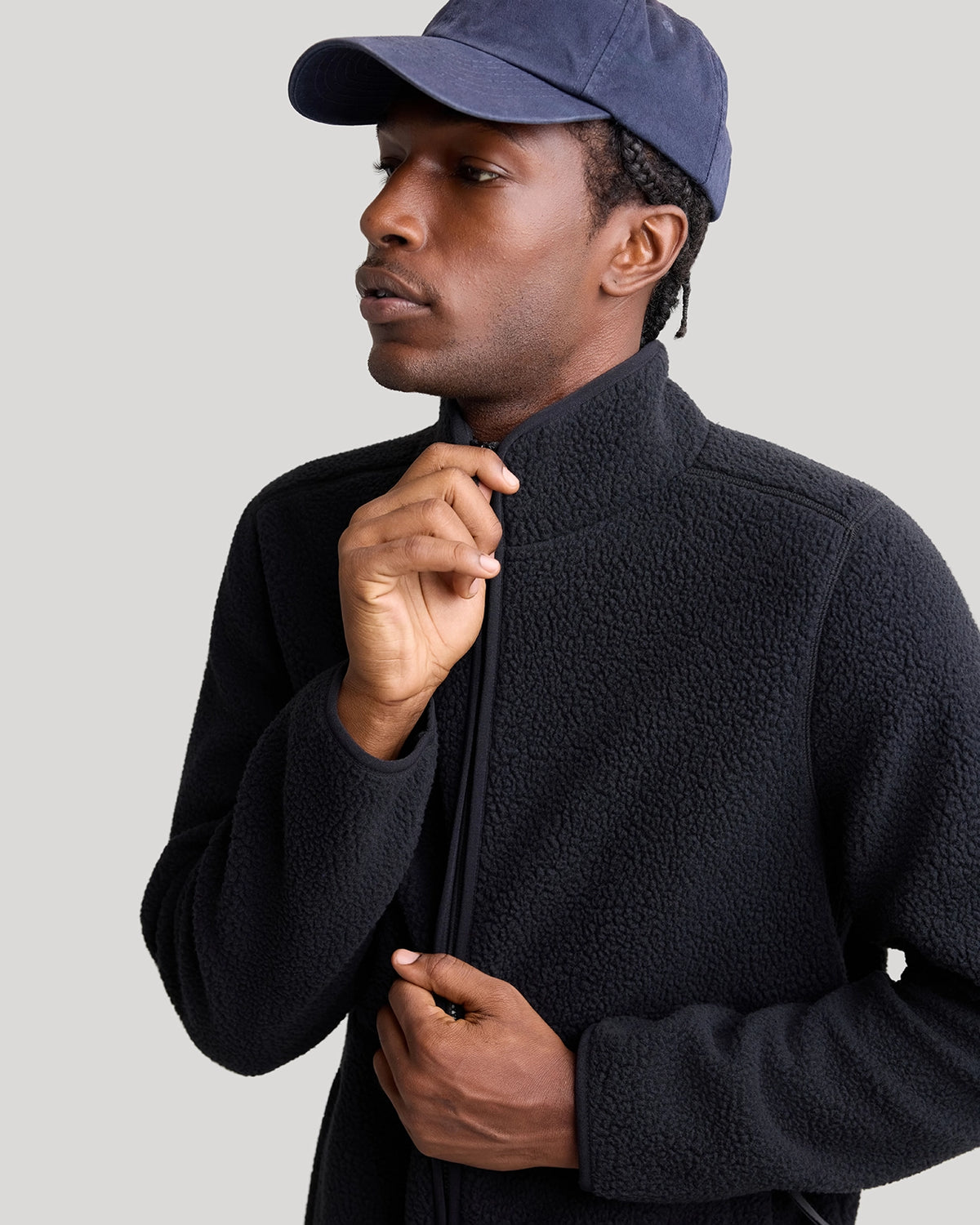 The Soft Luxe Berber Full Zip Jacket - Black
