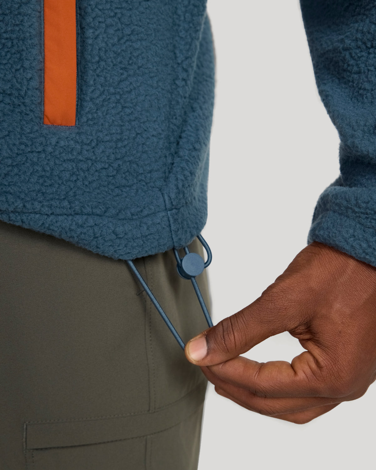 The Soft Luxe Berber Quarter-Snap Pullover - Orion Blue/Bombay Brown