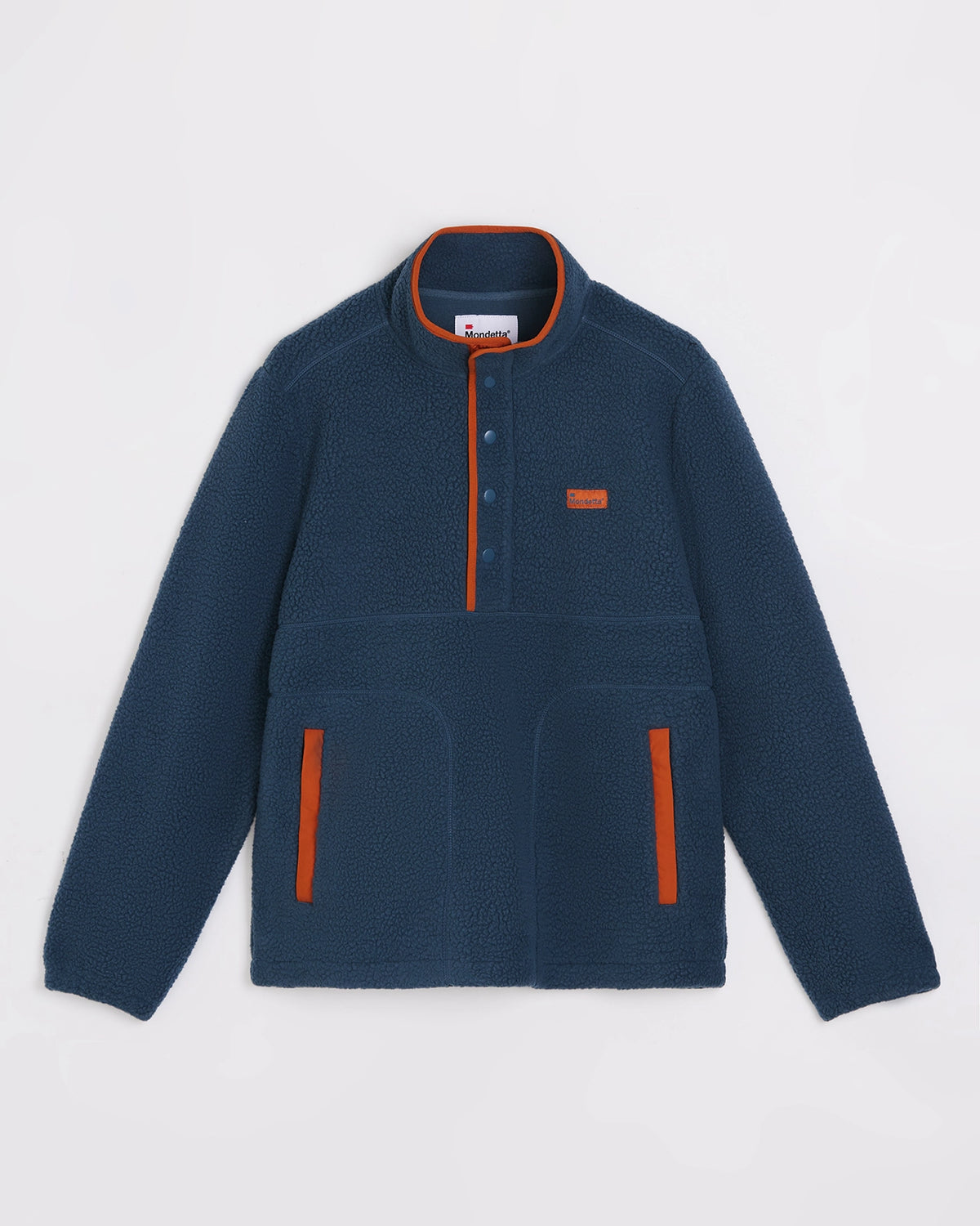 The Soft Luxe Berber Quarter-Snap Pullover - Orion Blue/Bombay Brown