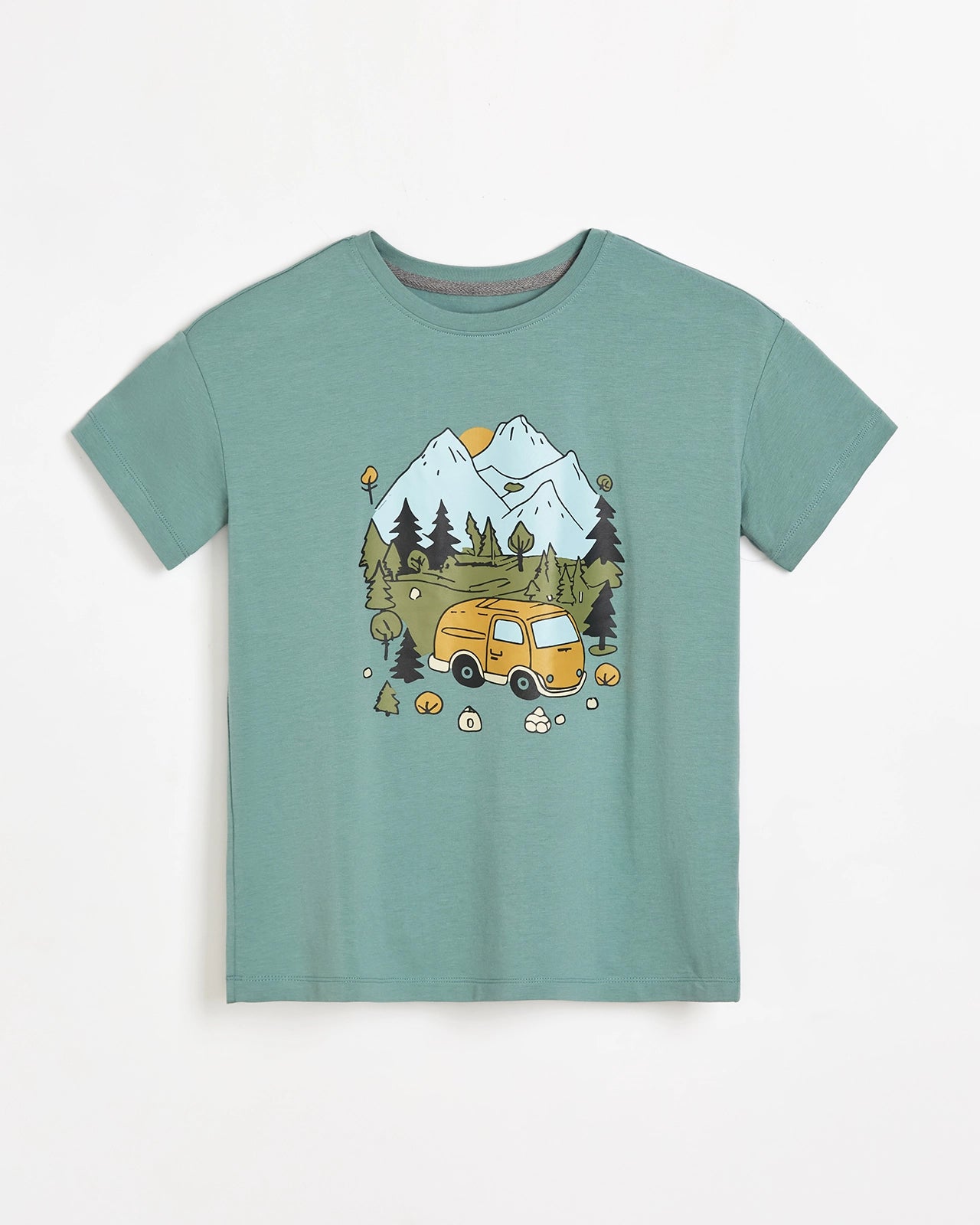The Kids Active Organic Cotton Graphic Tee - Trellis Green