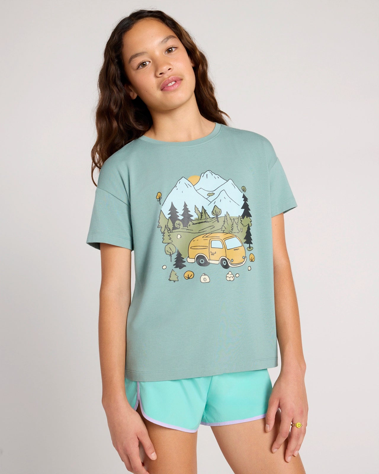 The Active Organic Cotton + TENCEL™ Modal Graphic Tee - Trellis Green