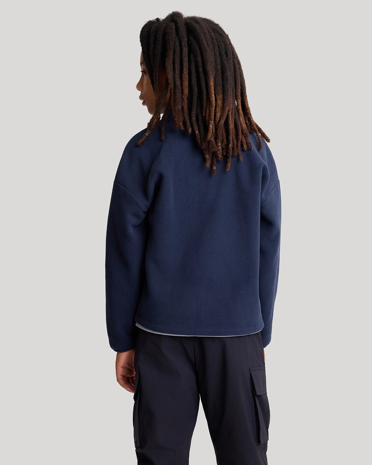 The Soft Luxe Boys’ Smooth Fleece Half Zip Top - Navy