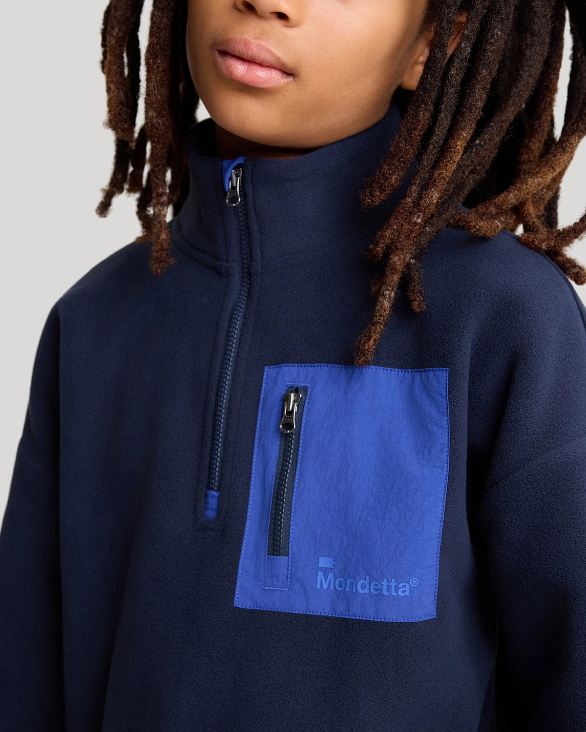 The Soft Luxe Boys’ Smooth Fleece Half Zip Top - Navy