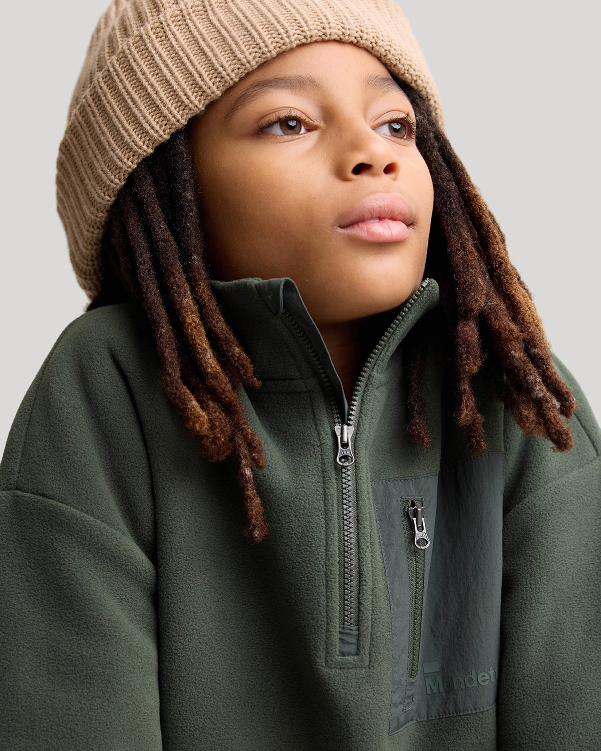 The Soft Luxe Boys’ Smooth Fleece Half Zip Top - Ivy Green