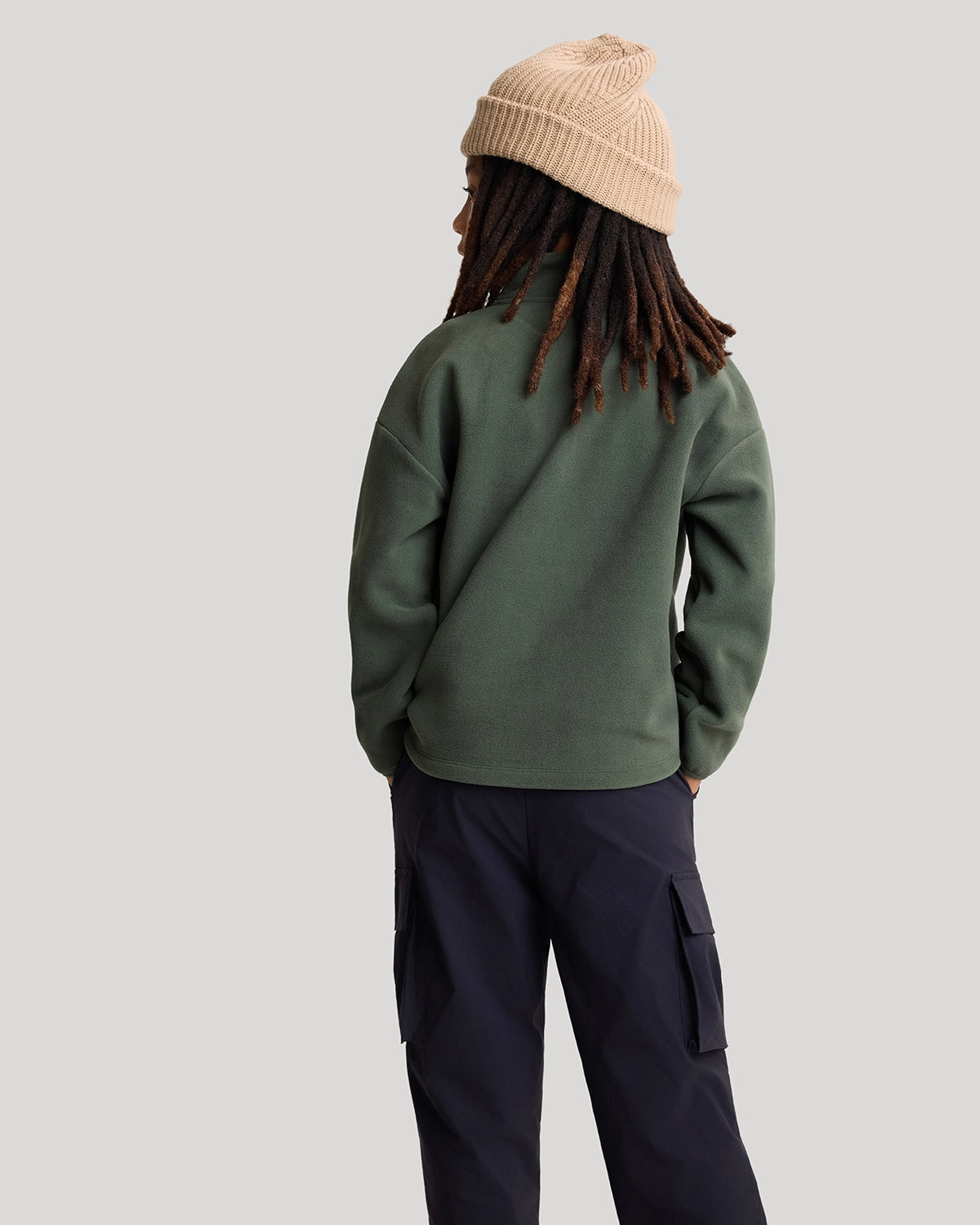 The Soft Luxe Boys’ Smooth Fleece Half Zip Top - Ivy Green