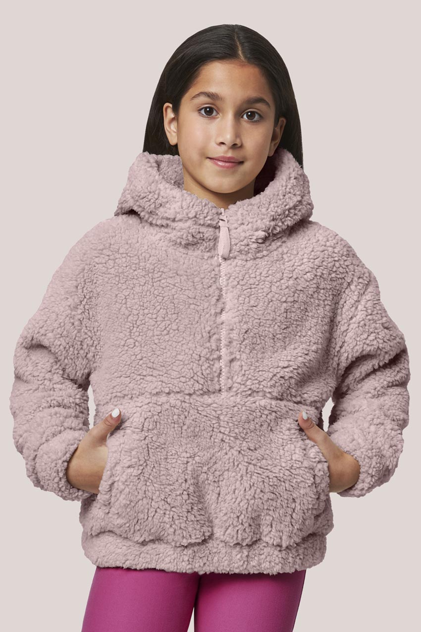 Girls’ Long Sleeve Sherpa Half-Zip Pullover - Purple