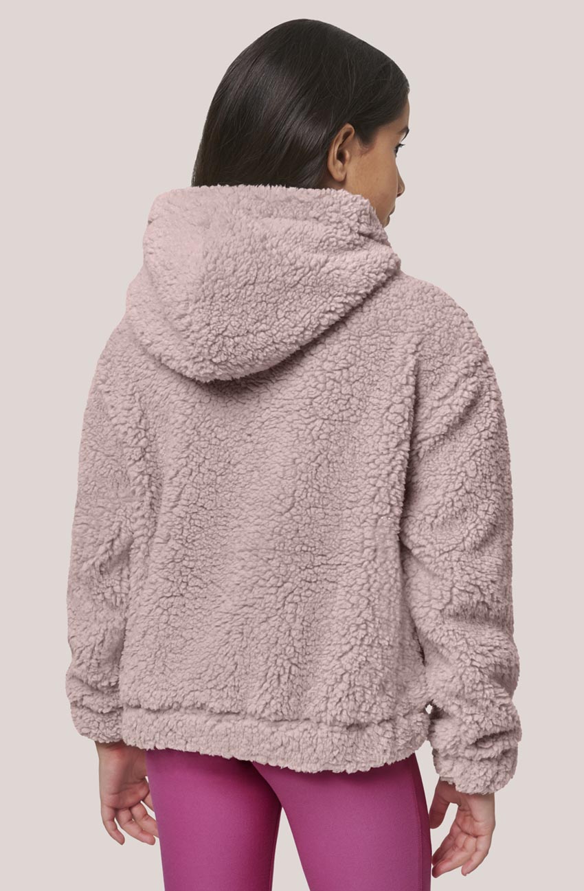 Girls’ Long Sleeve Sherpa Half-Zip Pullover - Purple