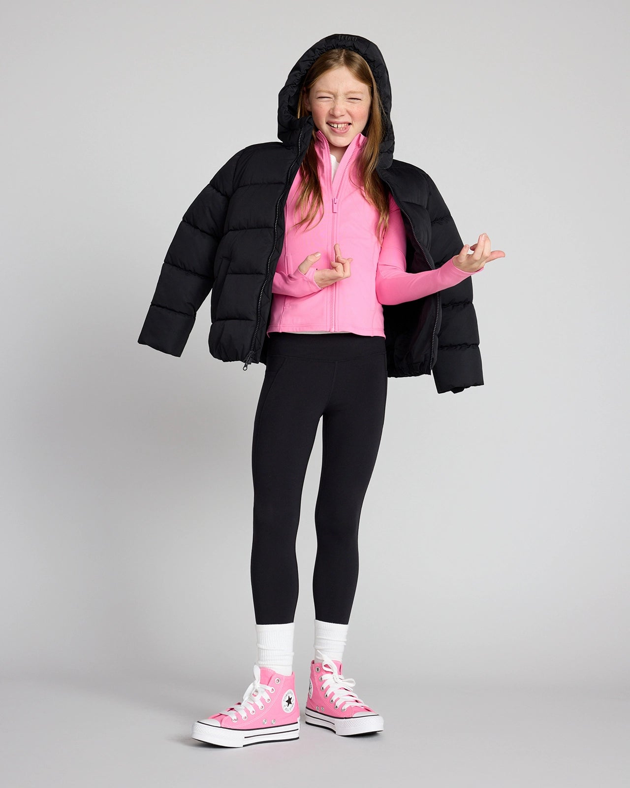 The Girls' Active Stretch GRS Certified Recycled Poly Yoga Jacket - Pastel Lilac