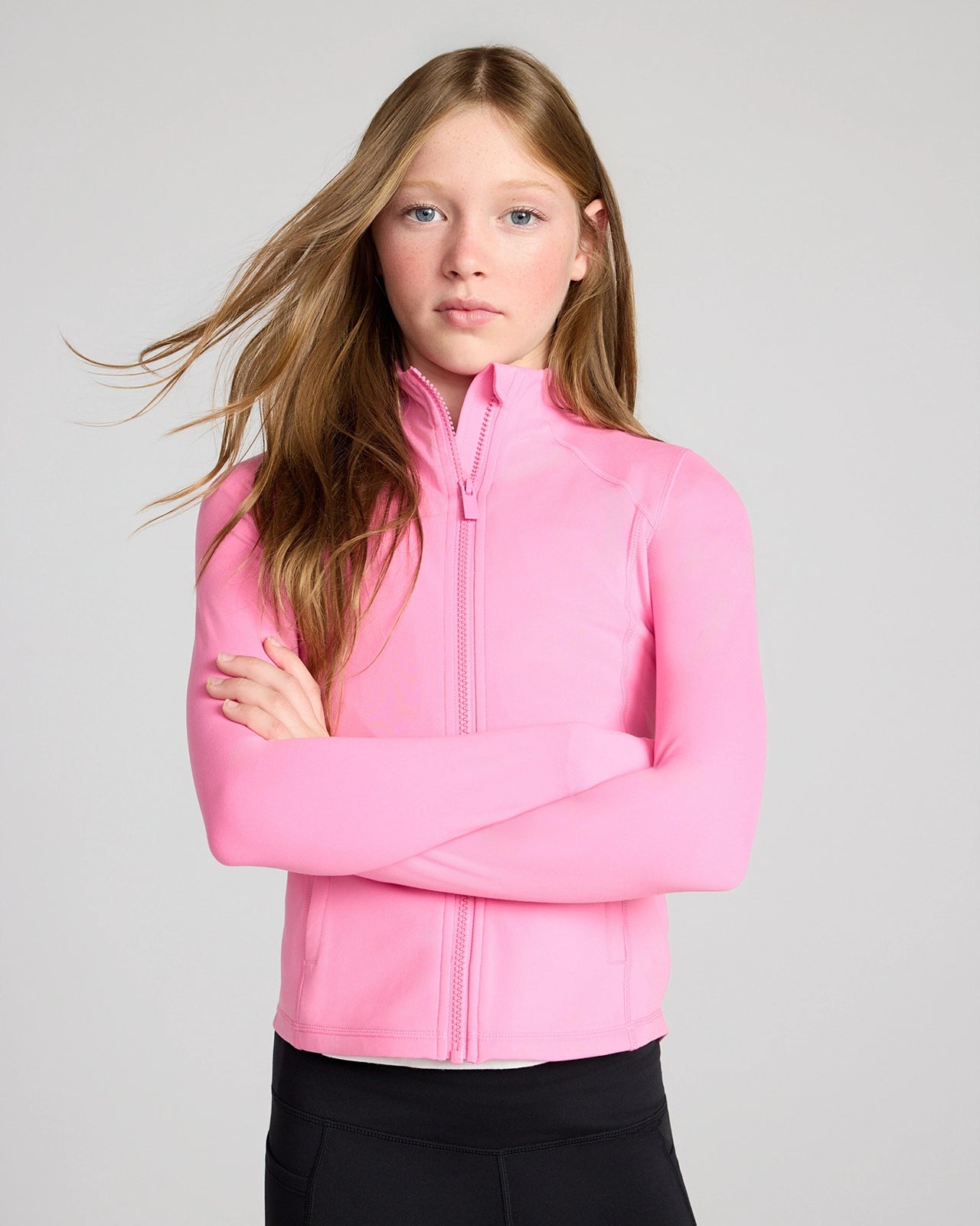 The Girls' Active Stretch GRS Certified Recycled Poly Yoga Jacket - Pastel Lilac