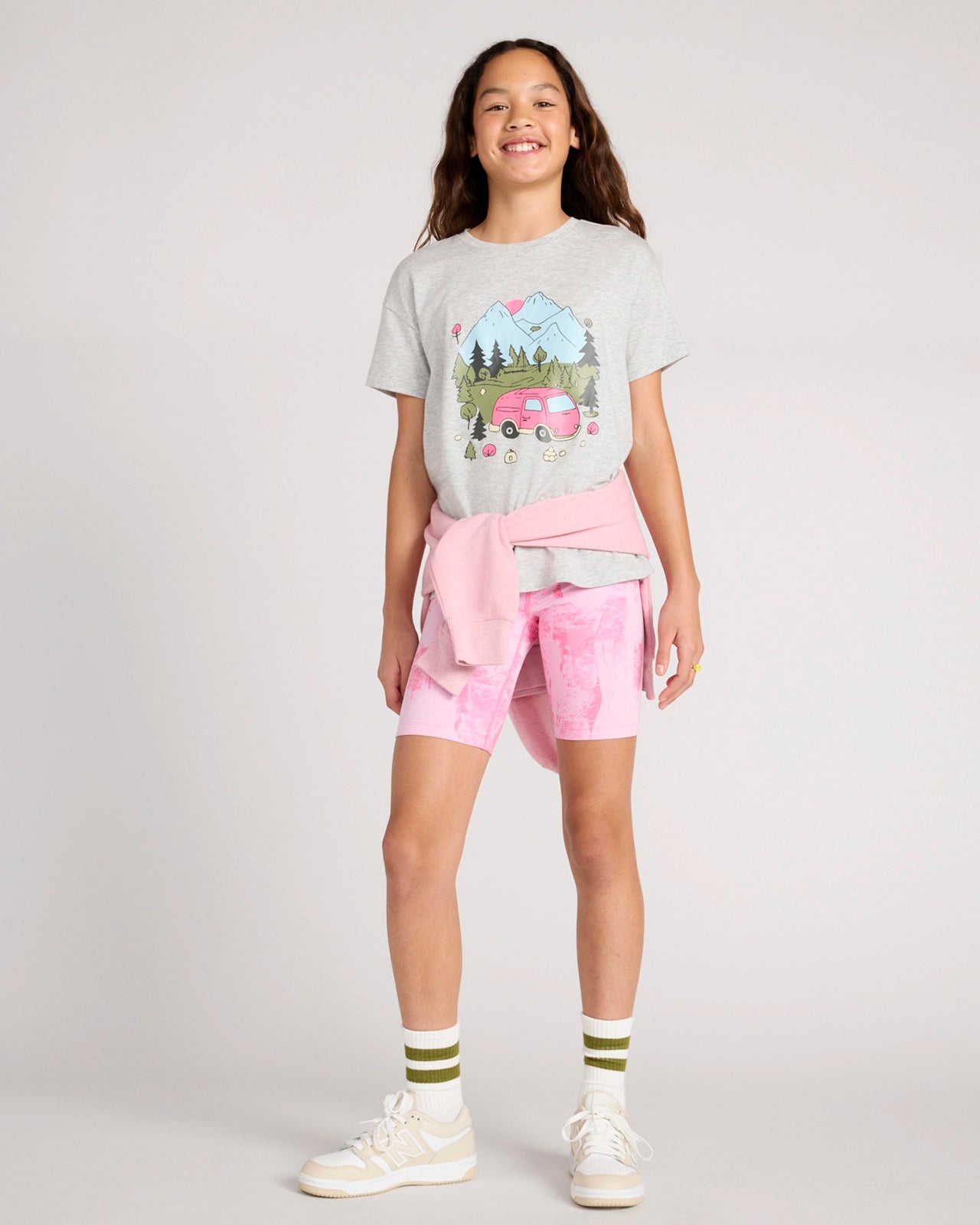 The Active Organic Cotton + TENCEL™ Modal Graphic Tee - Heather Grey